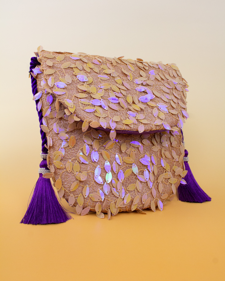 Bolso bandolera Valetta lentejuelas tornasoladas
