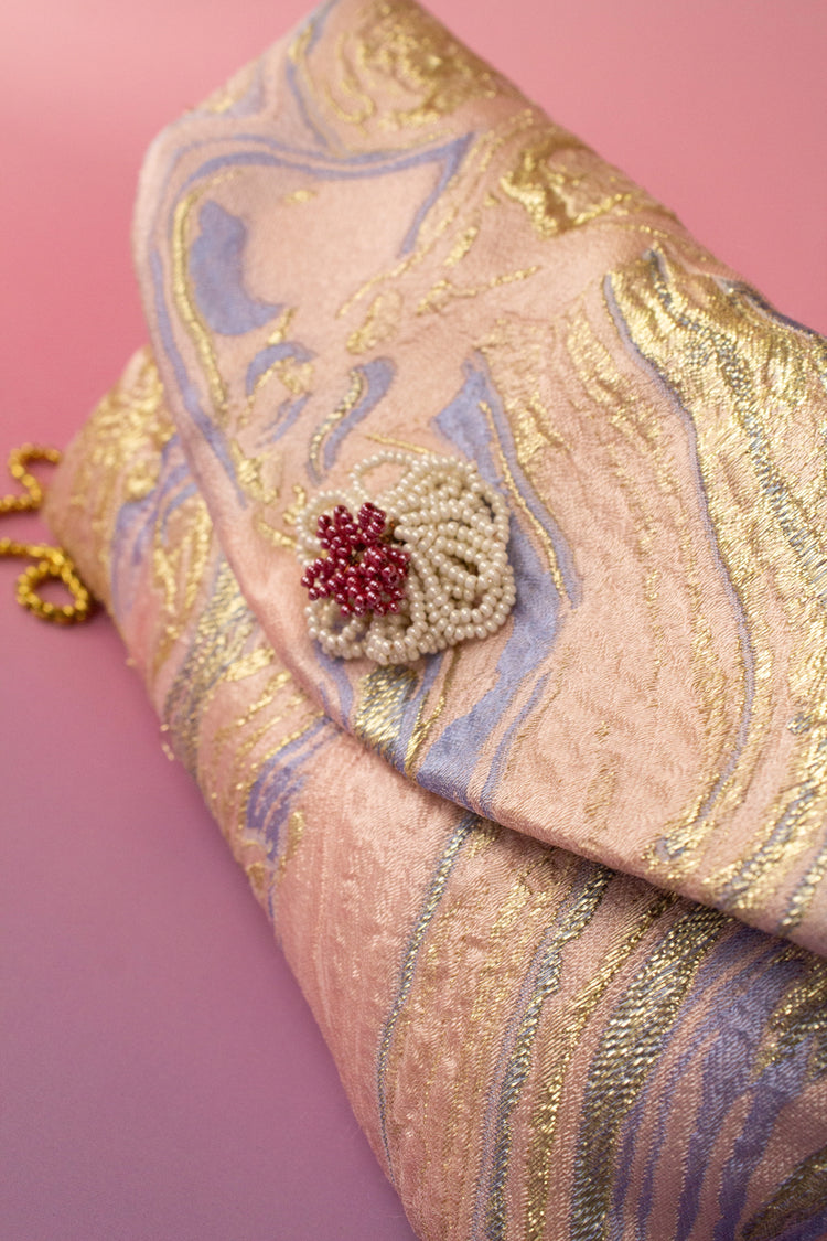 Bolso Yannnet jacquard pink silk