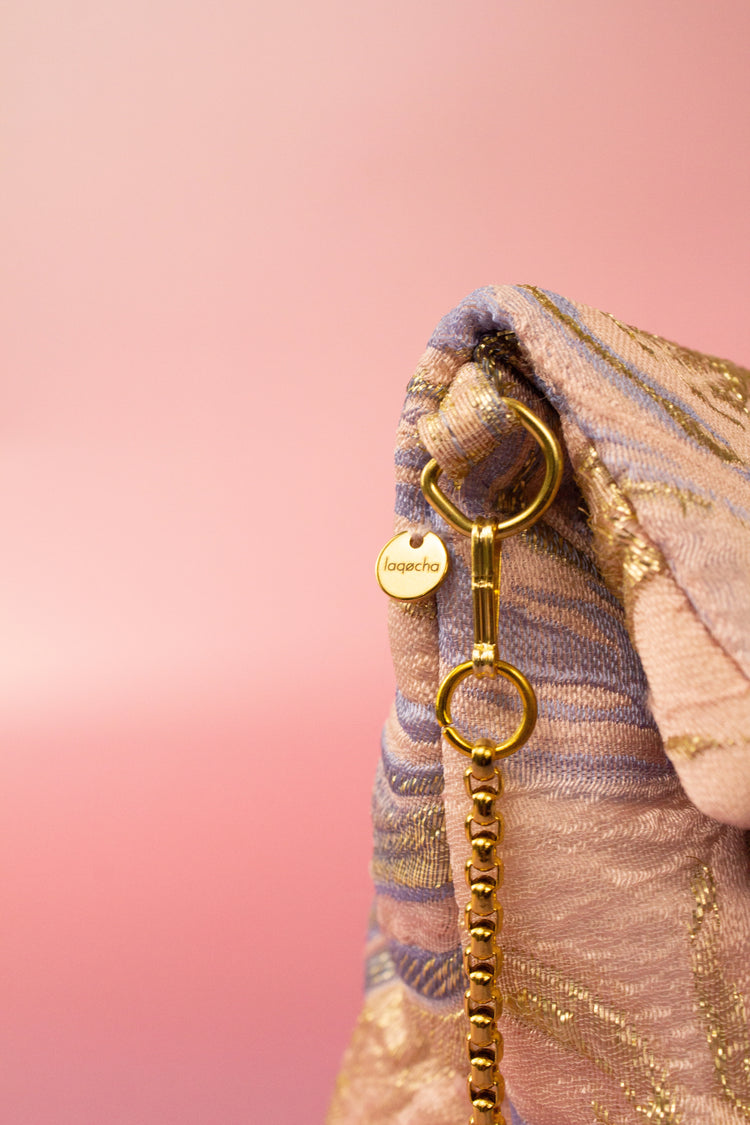 Bolso Yannnet jacquard pink silk