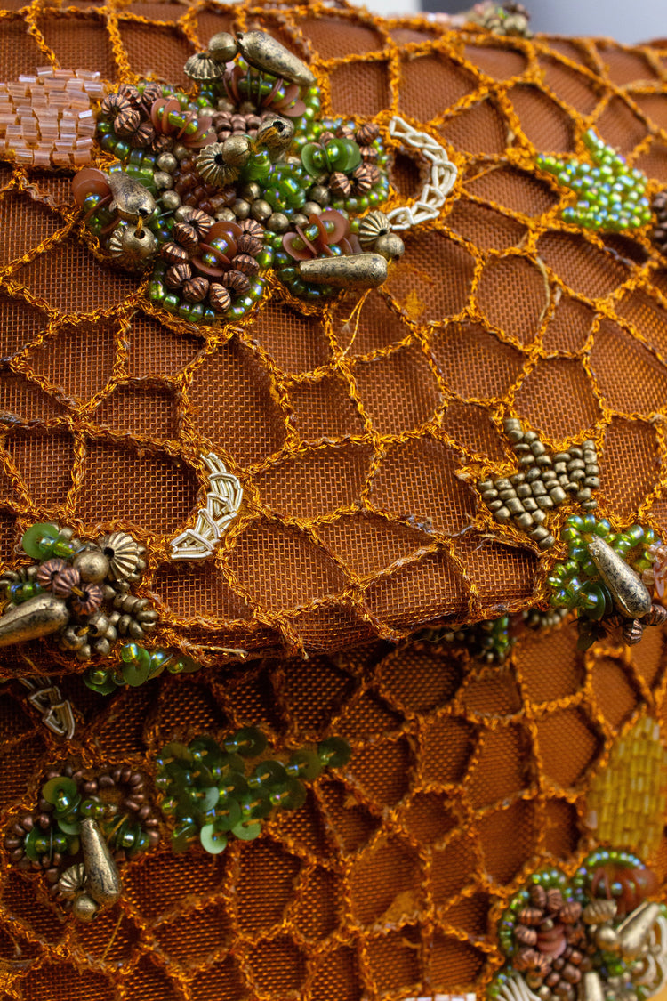 Bolso bandolera Valetta cuentas color cobre