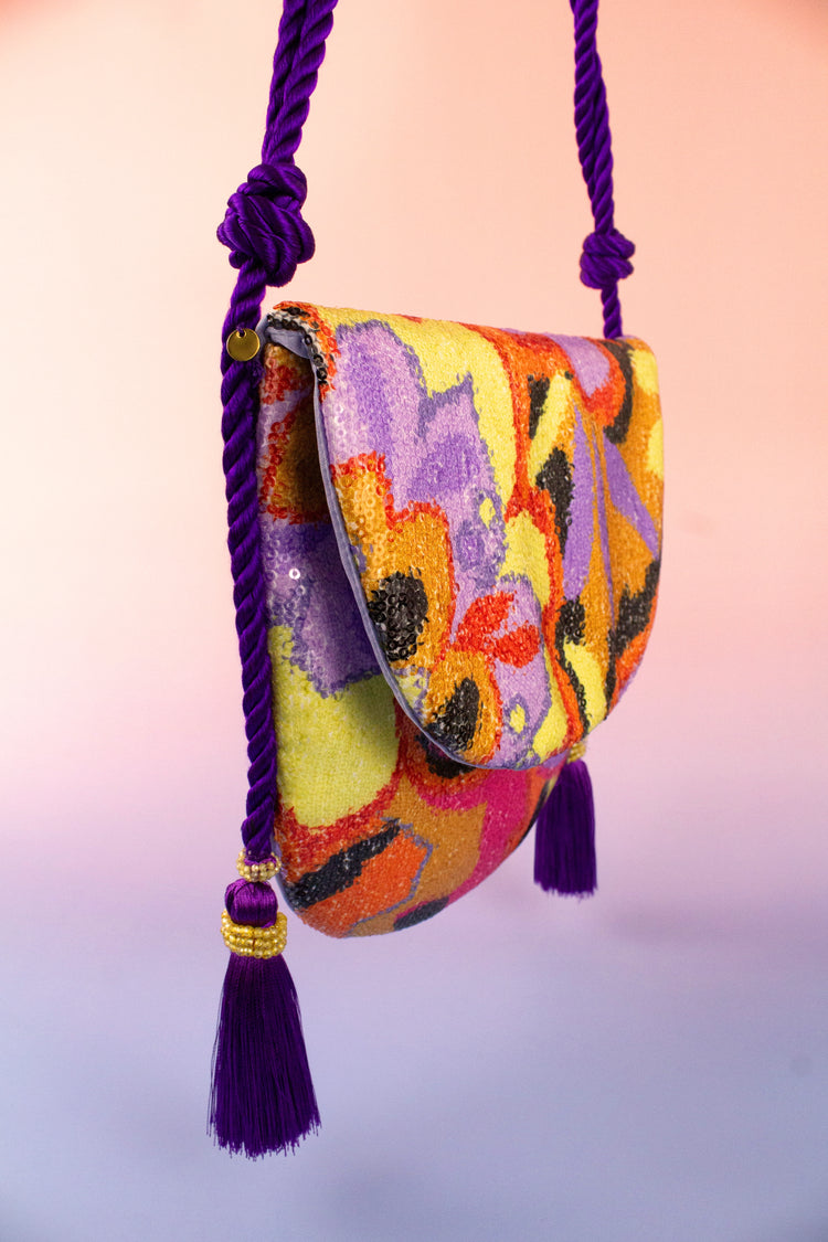 Bolso bandolera Valetta lentejuelas tornasoladas
