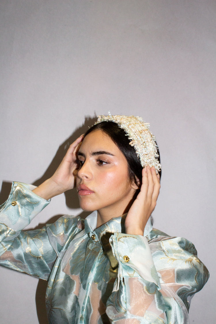 Diadema de tweed