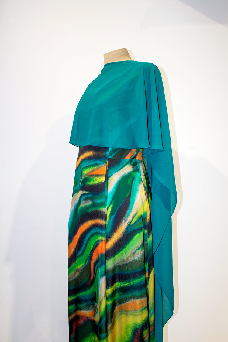 Capa verde turquesa de gasa