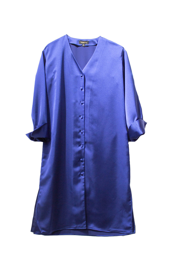 Vestido midi camisero Florencia con pañoleta azul