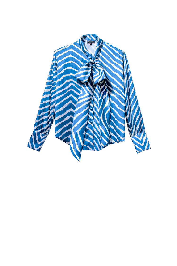 Blusa lazada Coco print azul