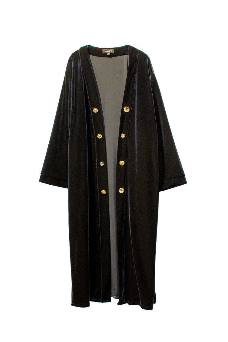 Chaqueta terciopelo larga Sassari negra