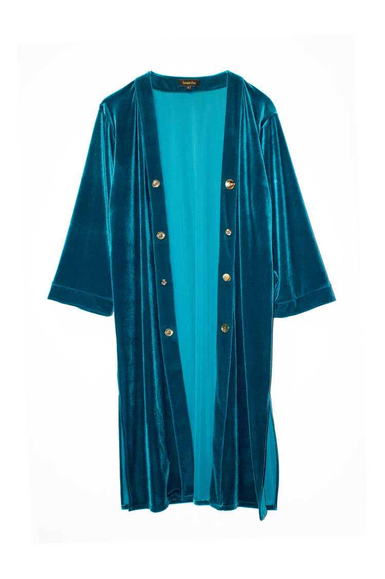 Chaqueta terciopelo larga Sassari verde