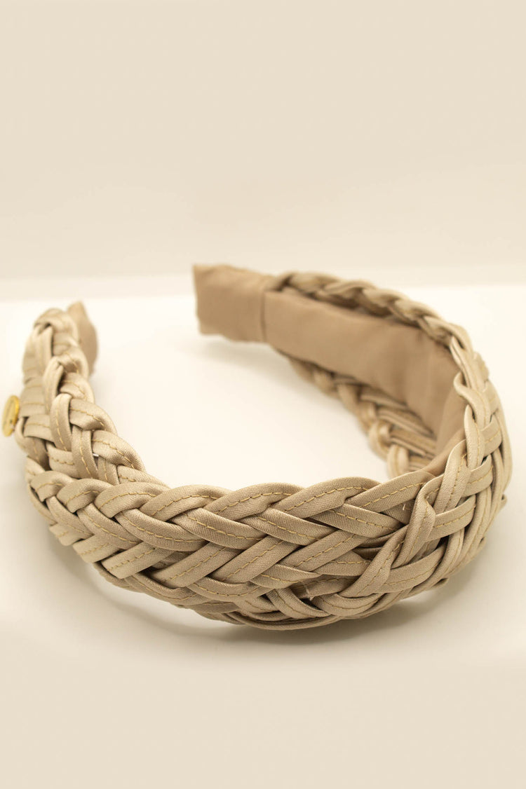 Diadema trenzada Chiara champagne
