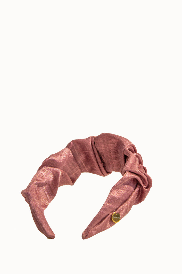 Diadema rosa diseño pliegues