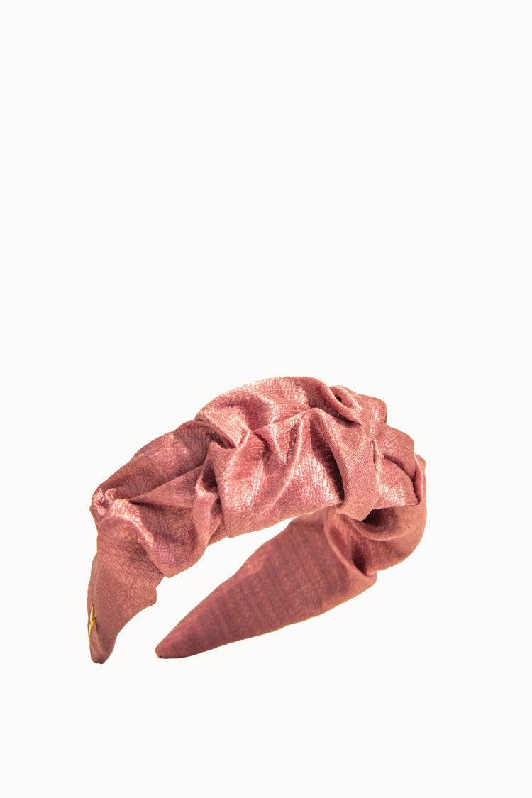 Diadema rosa diseño pliegues