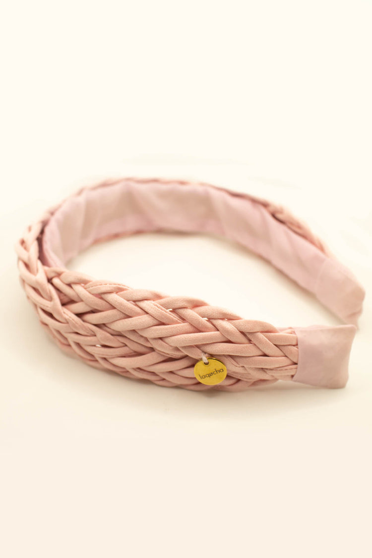 Diadema trenzada rosa palo Chiara