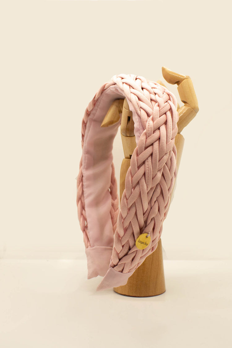 Diadema trenzada rosa palo Chiara