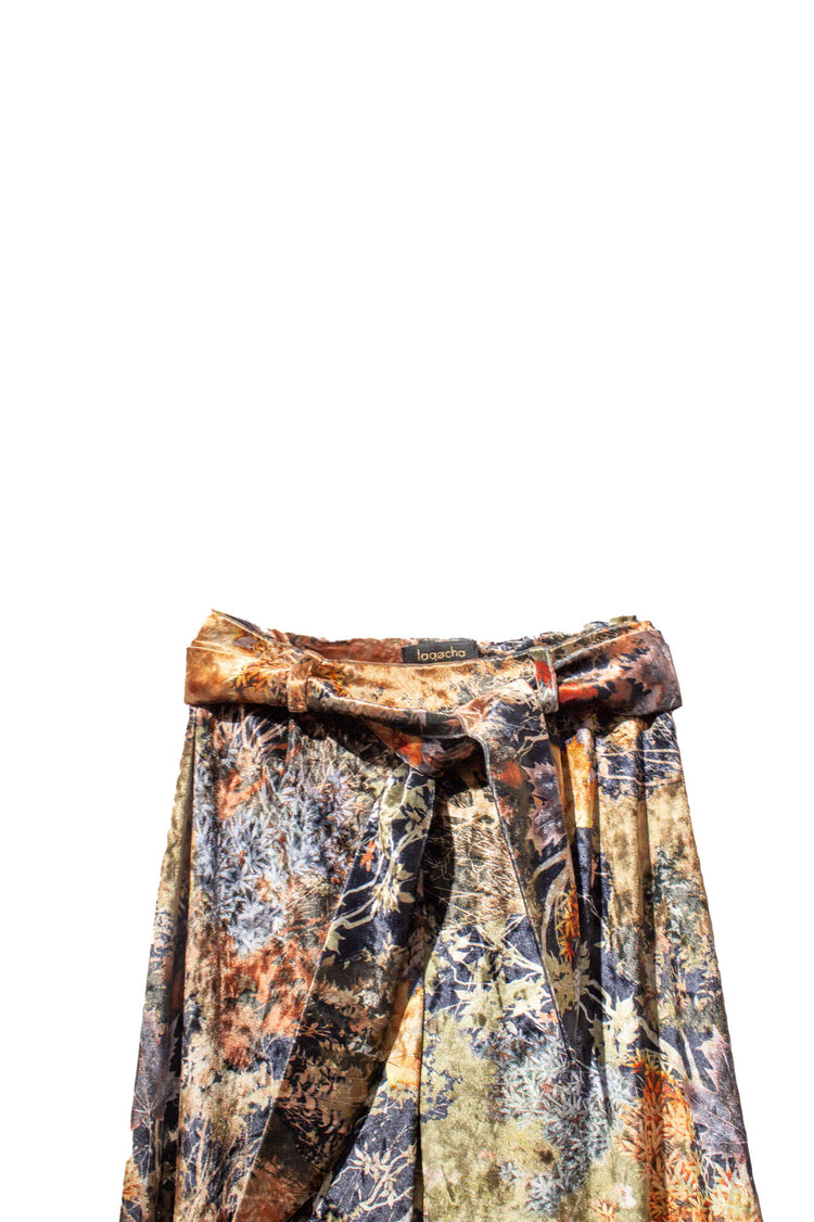 Pantalón terciopelo Verona estampado recto cinturón