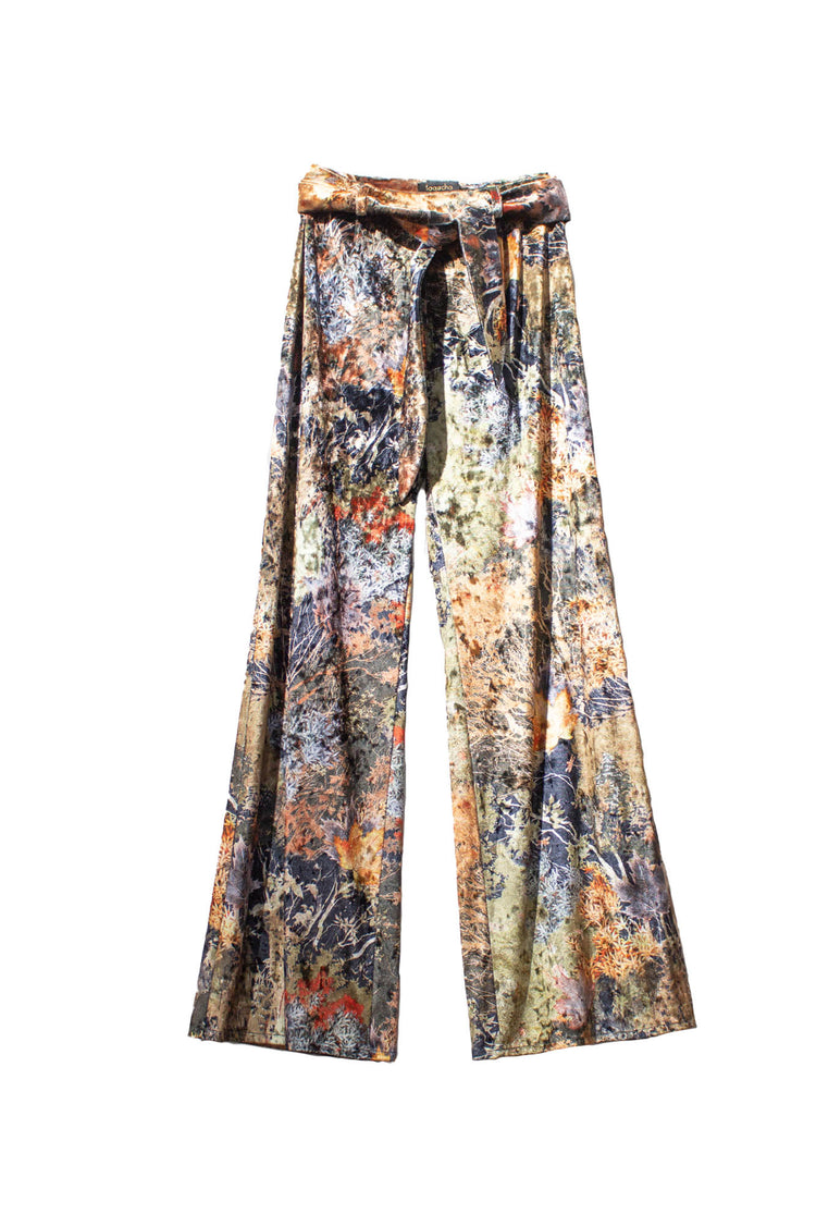 Pantalón terciopelo Verona estampado recto cinturón