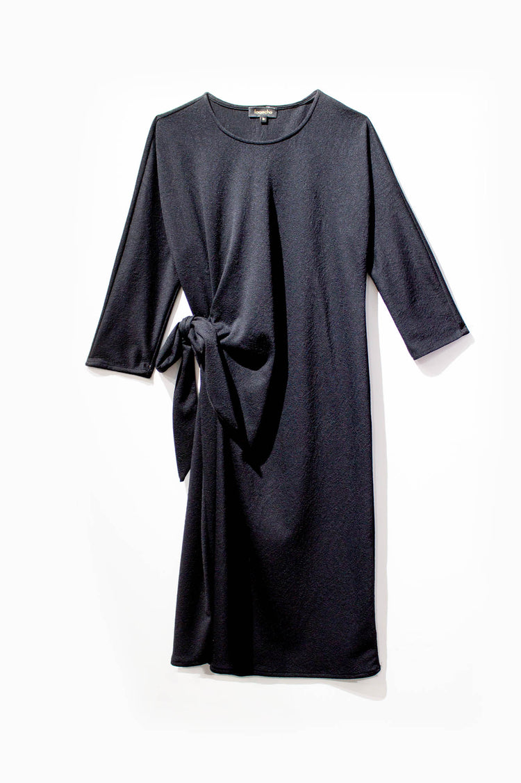 Vestido nudo Lia jacquard negro