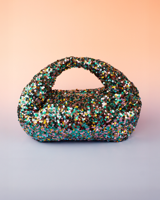 Bolso lentejuelas turquesa