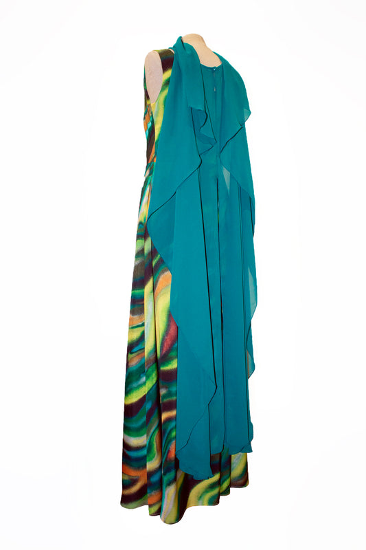 Capa verde turquesa de gasa